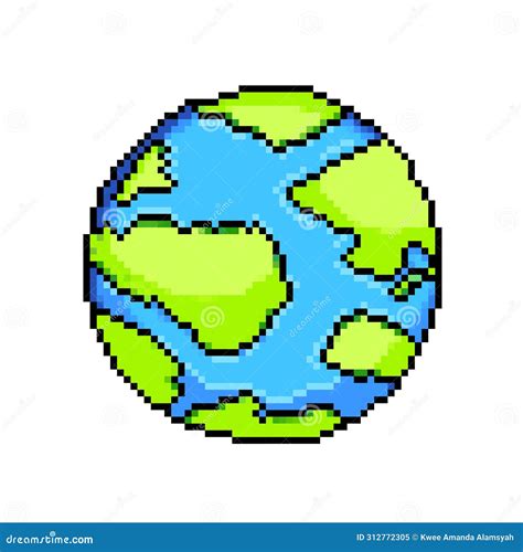 Planet Earth Pixel Art Vector Illustration Stock Vector Illustration