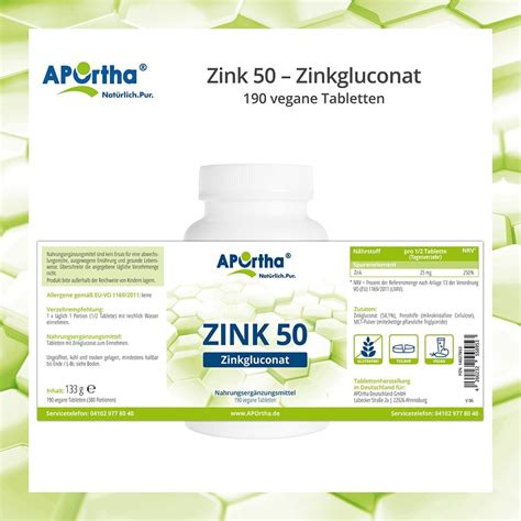 Aportha Zink Zinkgluconat Tabletten St Shop Apotheke