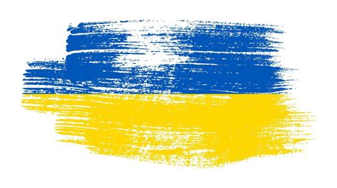 Ukrainian National Flag In Grunge Style Painted With A Brush Stroke