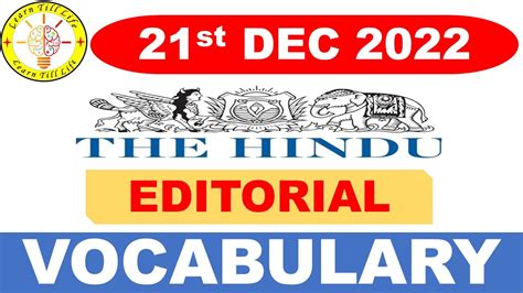 The Hindu Vocabulary Today December The Hindu Editorial