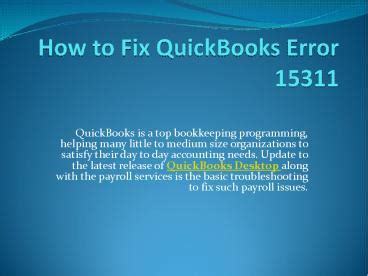 Ppt Fix Quickbooks Payroll Errors Powerpoint Presentation