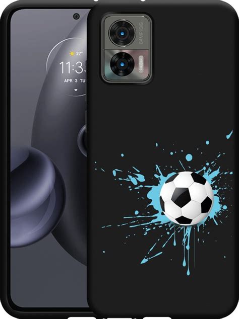 Cazy Hoesje Zwart Geschikt Voor Motorola Edge Neo Soccer Ball Bol