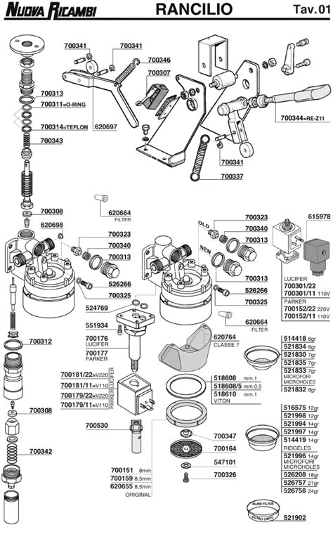 Rancilio 01 Espresso Machine Parts