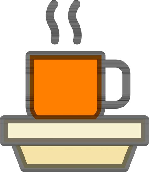 Hot Tea Cup On Plate Icon In Orange And Yellow Color 24369245 Vector Art At Vecteezy