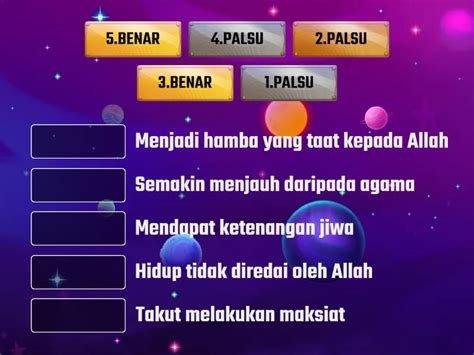 Soalan 10 Tentukan BENAR Atau PALSU Pada Kesan Buruk Tidak Beriman