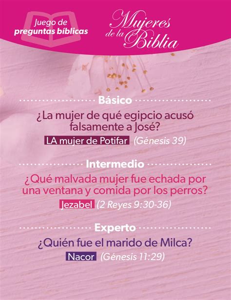 Mujeres de la Biblia Juego de preguntas bíblicas Luciano s Gifts