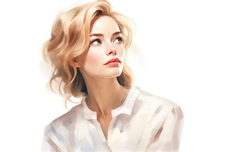 Premium AI Image Charming Blonde In A Thoughtful Pose