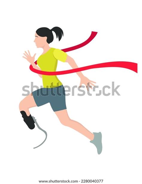 Woman Prosthetic Leg Came First Finish Stock Vector Royalty Free 2280040377 Shutterstock