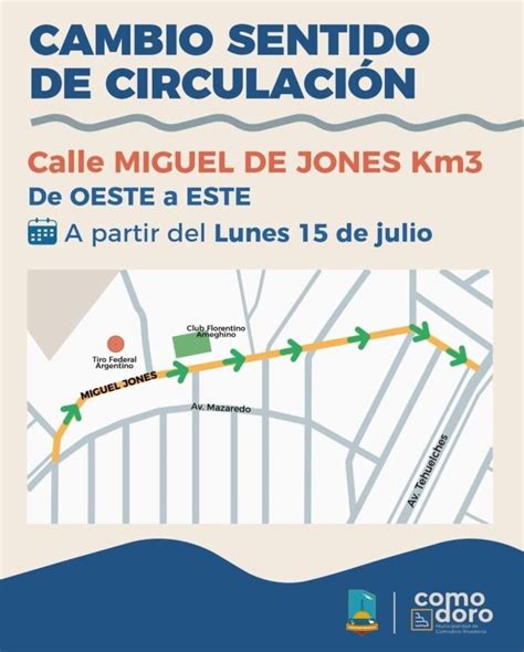 Cambiarán el sentido de circulación en la calle Miguel de Jones