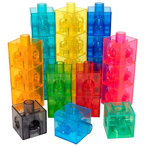 Edxeducation Translucent Linking Cubes Construction Toy