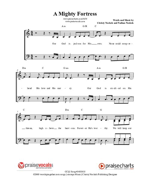 A Mighty Fortress Sheet Music PDF (PraiseVocals) - PraiseCharts