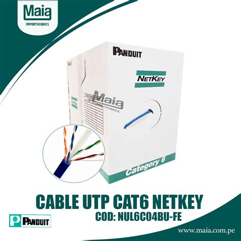 Cable Uutp Cat6 Panduit Netkey Codnul6c04bu Fe Maia Importaciones