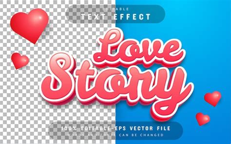 Premium Vector Love Story Text Effect Editable