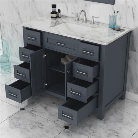 Norwalk 42 Bathroom Vanity With Marble Top Gray