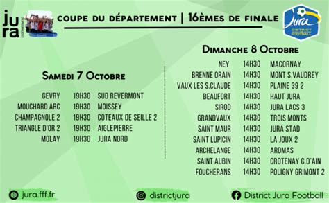 Programme Du Week End District Du Jura De Football