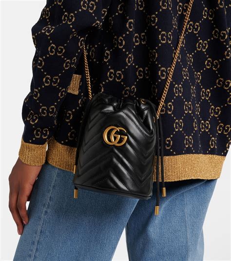 Gg Marmont Mini Leather Bucket Bag Gucci Mytheresa