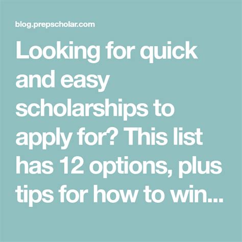 Looking For Quick And Easy Scholarships To Apply For This List Has