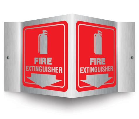 Fire Extinguisher Brushed Aluminum D Projection Signs Psm