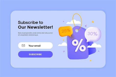 Premium Vector Modern 3d Illustration Of Newsletter Banner 2