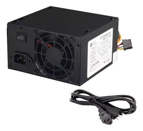 Fuente De Poder Atx 600w 24 4 Pines Sata Molex De Pc Negra Cuotas Sin