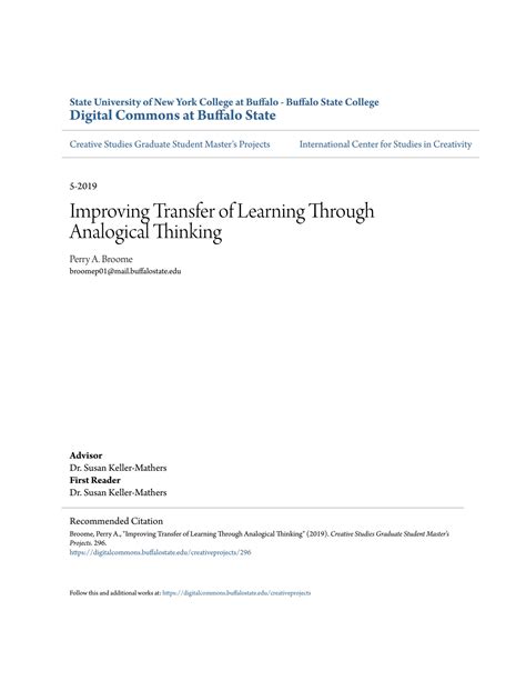 Solution Improving Transfer Of Learning Through Analogical Thinking