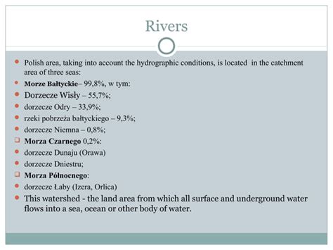 Wody Powierzchniowe W Polsce Ppt