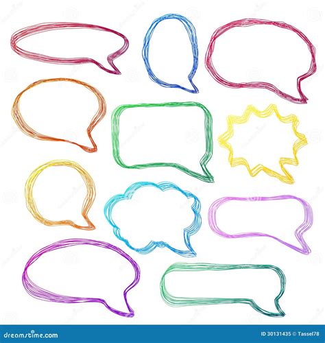 Hand Drawn Colorful Speech Bubbles Stock Vector Illustration Of