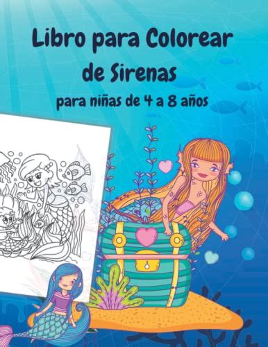 Libro para Colorear de Sirenas para niñas de 4 a 8 años Cuaderno para