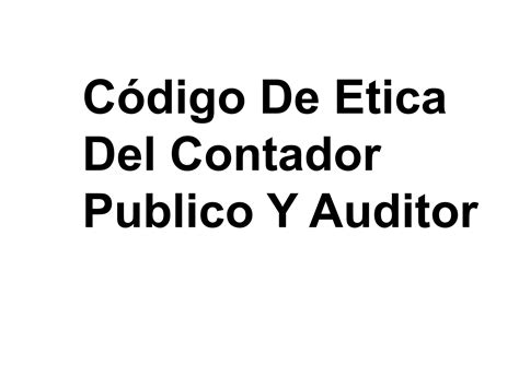 Codigo De Etica Ppt