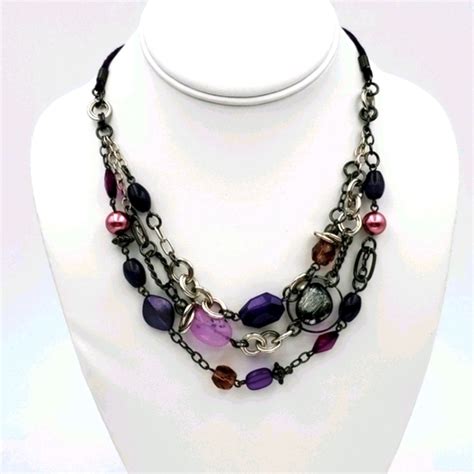 Lia Sophia Jewelry Lia Sophia Mixed Purple Bead Necklace Poshmark