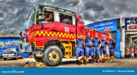 Australian Fire Truck and Firemen Editorial Photo - Image of volunteer ...