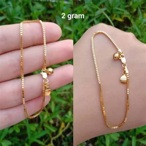 Jual Gelang Tangan Titanium Rantai Italy Gold Wanita Dewasa Anti Luntur