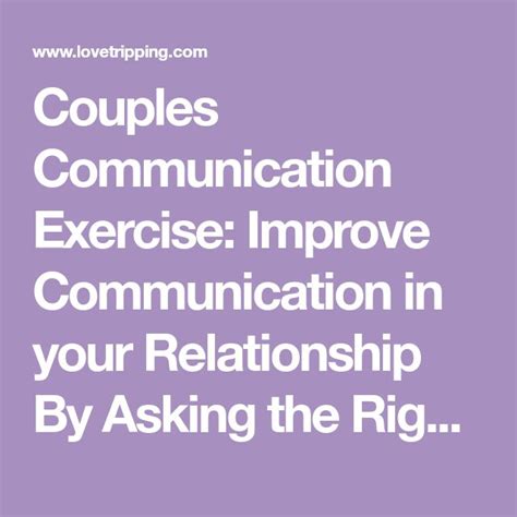 Couples Communication Exercise Improve Communication In Your