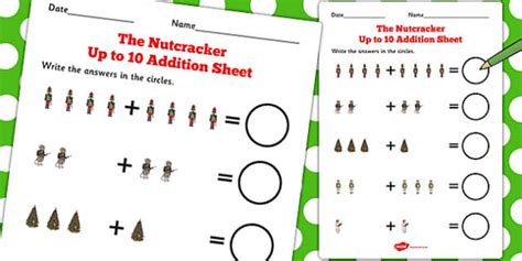 The Nutcracker Up To 10 Addition Sheet Profesor Hizo