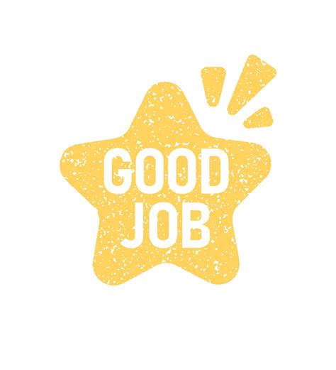 Premium Vector Cute Good Job Star Shape Rubber Stamp Chop Label