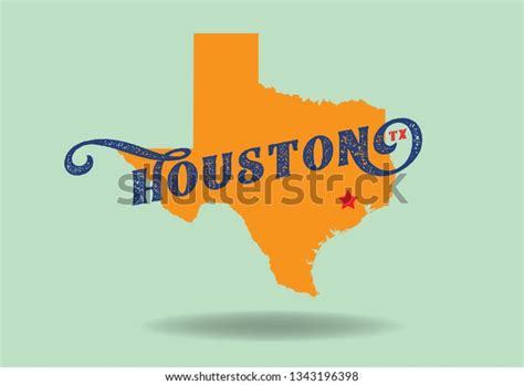 Houston Texas Map Logo Design Concept Stock Vector (Royalty Free ...