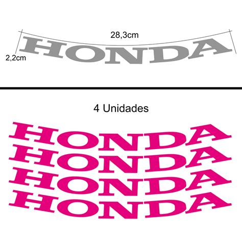 Kit 4 Adesivos Roda Interna Moto Honda Pink Adesivos Personalizados