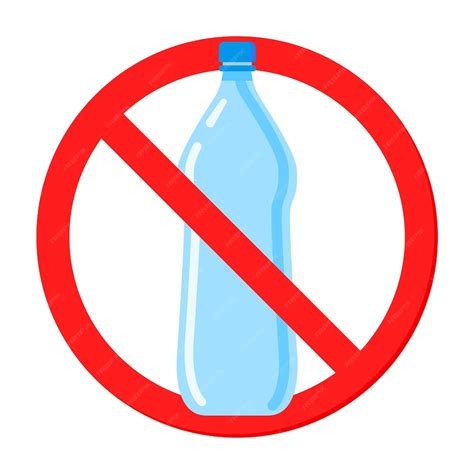 Premium Vector Plastic Bottle Ban No Littering Warning Forbidden