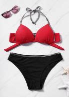 Solid Halter Sexy Bikini Set Bellelily