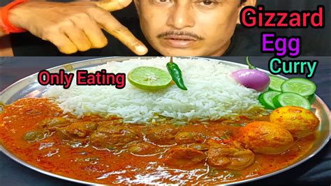 Oily Chicken Gizzard Curry Egg Gravy With Huge Rice Salad And Chicken