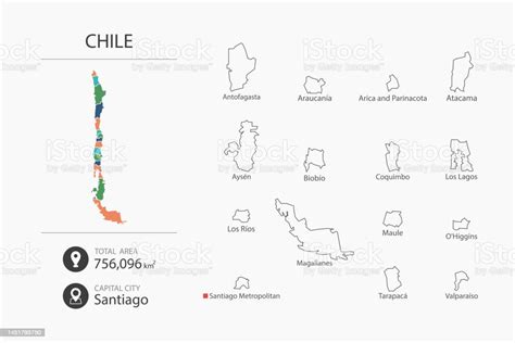 詳細な国の地図とチリの地図都市総面積首都のマップ要素 国の地図のベクターアート素材や画像を多数ご用意 国の地図 アイコン アイデア