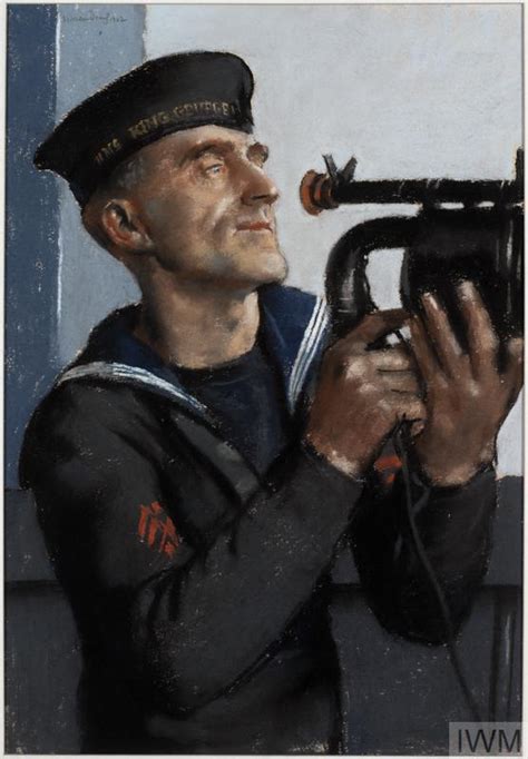 Leading Signalman J G Burton Signalling With An Aldis Lamp Hms King