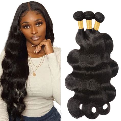 Amazon Body Wave Human Hair Bundles Inch Natural Black