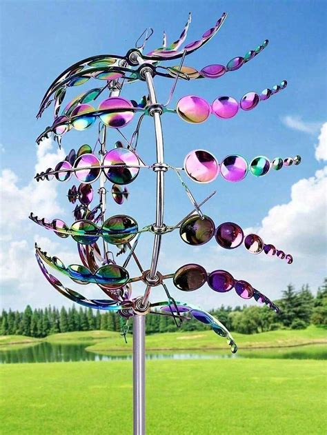 1pc Unique And Magical Metal Windmill 3d Wind Kinetic Sculpture Wind