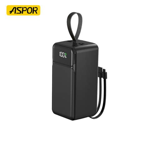 Aspor A Mah W High Speed Power Bank With Built In Cable