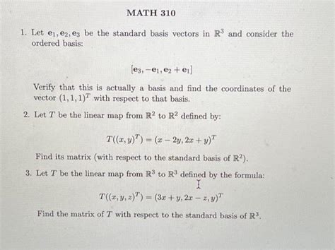 Solved Let E E E Be The Standard Basis Vectors In R Chegg