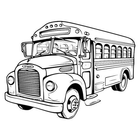 Premium Vector School Bus Coloring Page For Kids