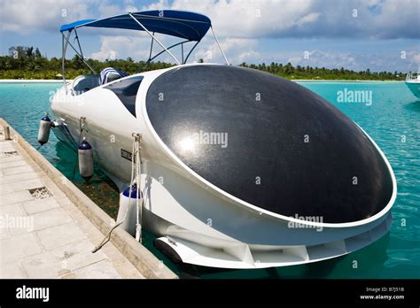 Glass bottomed boat in The Maldives Stock Photo - Alamy