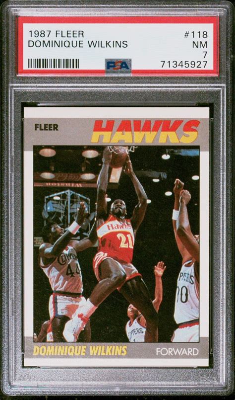 1987 88 Fleer Dominique Wilkins 118 PSA 7 Near MINT HOF EBay