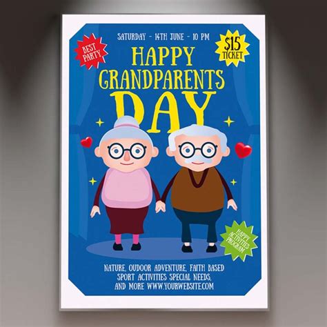 Grandparents Day Card Printable Template | PSDmarket